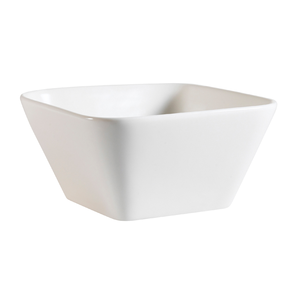 CAC China PLT-B6 Accessories Bone White Super White Porcelain Square Bowl 22 oz., 6" - 3 dozen