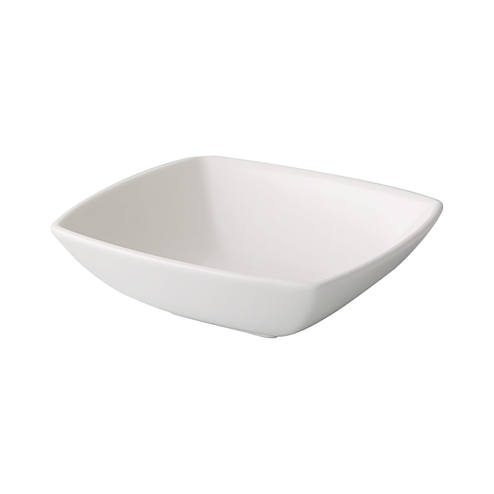 CAC China NGA-B4 Niagara Bone White Porcelain Square Bowl 7 oz., 4 1/2"  - 4 dozen