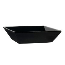 CAC China KC-B6-BLK Color Arts Stoneware Black Square Bowl 15 oz., 6" - 2 dozen
