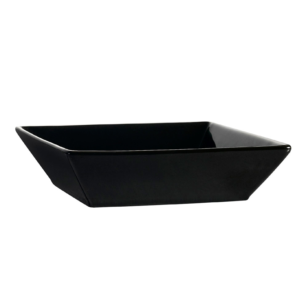 CAC China KC-B8-BLK Color Arts Stoneware Square Black Bowl 42 oz., 8" - 2 dozen