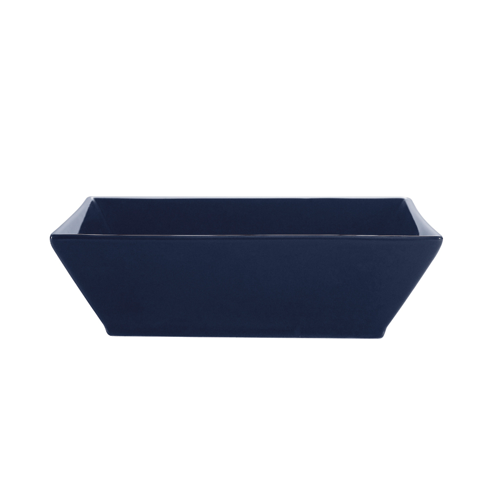 CAC China KC-B8-CBU Color Arts Stoneware Square Cobalt Blue Bowl 42 oz., 8" - 2 dozen