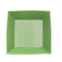 CAC China KC-B6-G Color Arts Stoneware Green Square Bowl 15 oz., 6" - 2 dozen