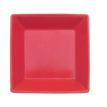 CAC China KC-B8-R Color Arts Stoneware Square Red Bowl 42 oz., 8" - 2 dozen