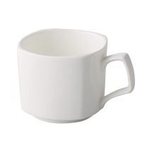 CAC China NGA-1 Niagara Bone White Porcelain Square Cup 8 oz. - 3 dozen