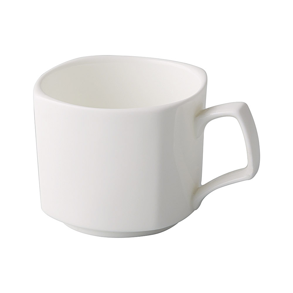 CAC China NGA-1 Niagara Bone White Porcelain Square Cup 8 oz. - 3 dozen