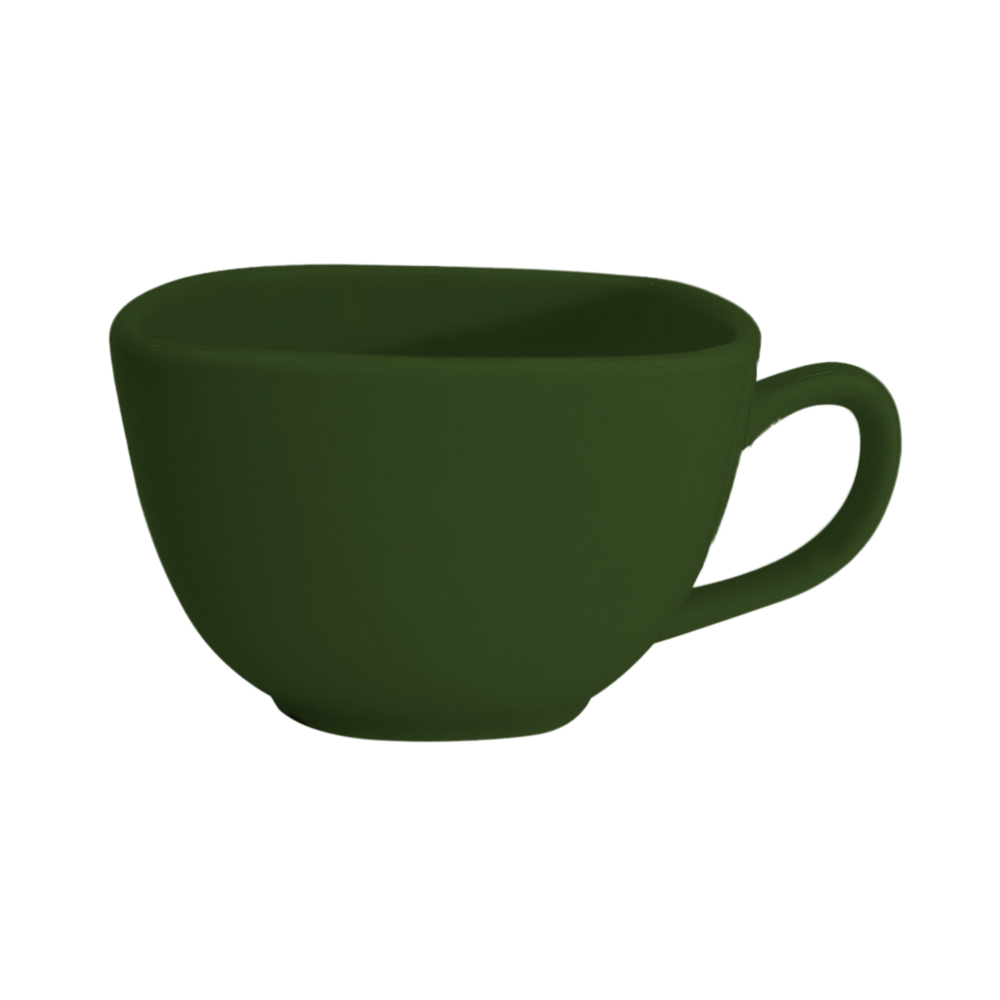 CAC China KC-1-G Color Arts Stoneware Green Square Cup 8 oz., 3 3/4" - 3 dozen