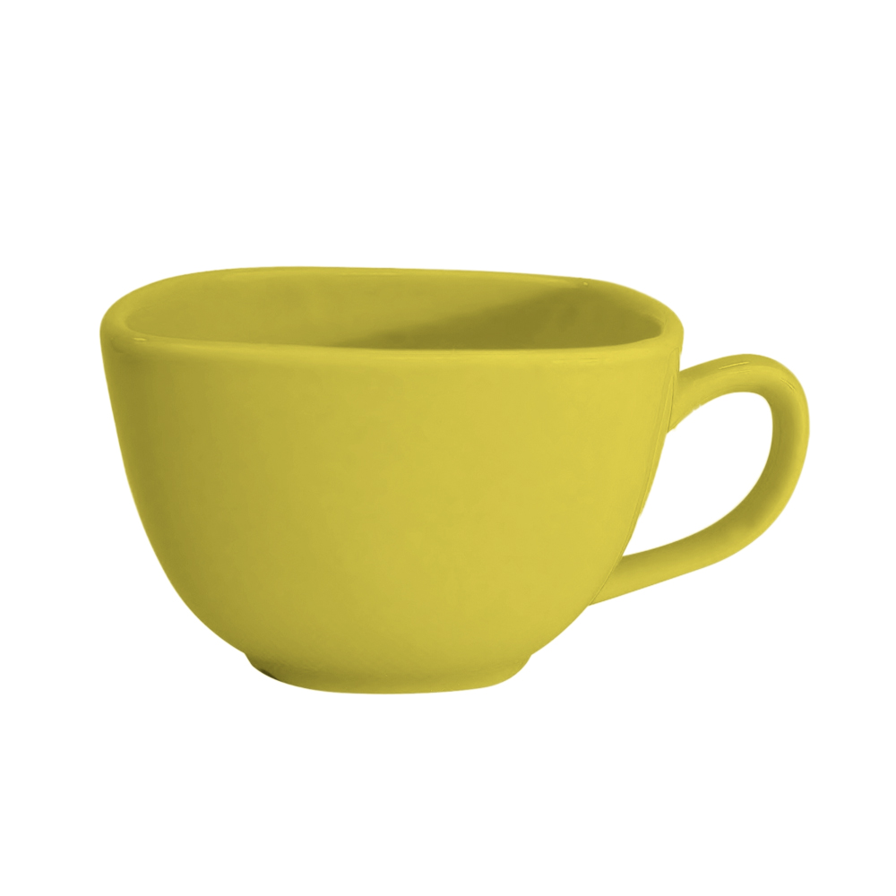 CAC China KC-1-SFL Color Arts Stoneware Sunflower Square Cup 8 oz., 3 3/4" - 3 dozen