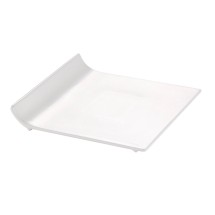 CAC China SF-P8 Sunrise Bone White Porcelain Flat Square Plate 8&quot;  - 2 dozen