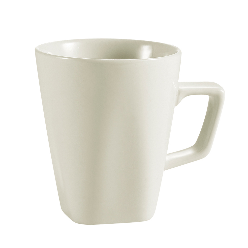 CAC China RE-1708 RE American White Stoneware Square Mug 8 oz., 3 1/8"  - 3 dozen