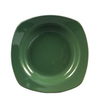 CAC China P-88-G Festiware Stoneware Green Square Pasta Bowl 22 oz., 11 1/2&quot; - 1 dozen