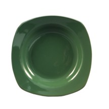 CAC China P-88-G Festiware Stoneware Green Square Pasta Bowl 22 oz., 11 1/2" - 1 dozen