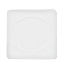 CAC China MDN-16 Modern Bone White Porcelain Square Plate 10 1/2&quot; - 1 dozen