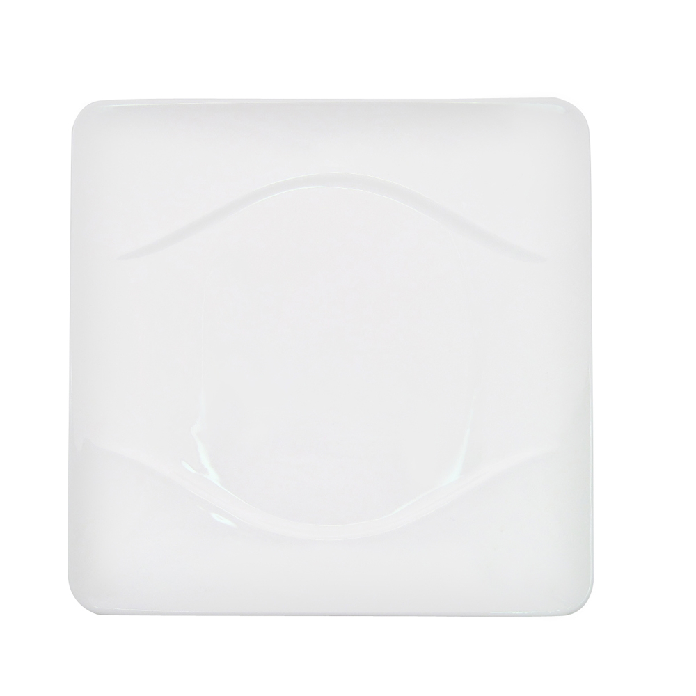 CAC China MDN-16 Modern Bone White Porcelain Square Plate 10 1/2" - 1 dozen
