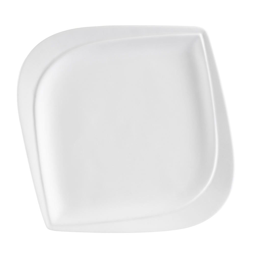 CAC China ASP-16 Aspen Tree Bone White Porcelain Square Plate 10" - 1 dozen