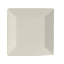 CAC China RE-SQ16 American White Stoneware Rolled Edge Square Plate 10&quot;  - 1 dozen