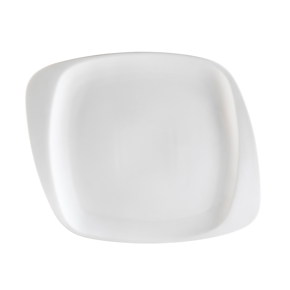 CAC China WH-20 White Pearl Bone White Porcelain Square Plate 11 1/2"  - 1 dozen