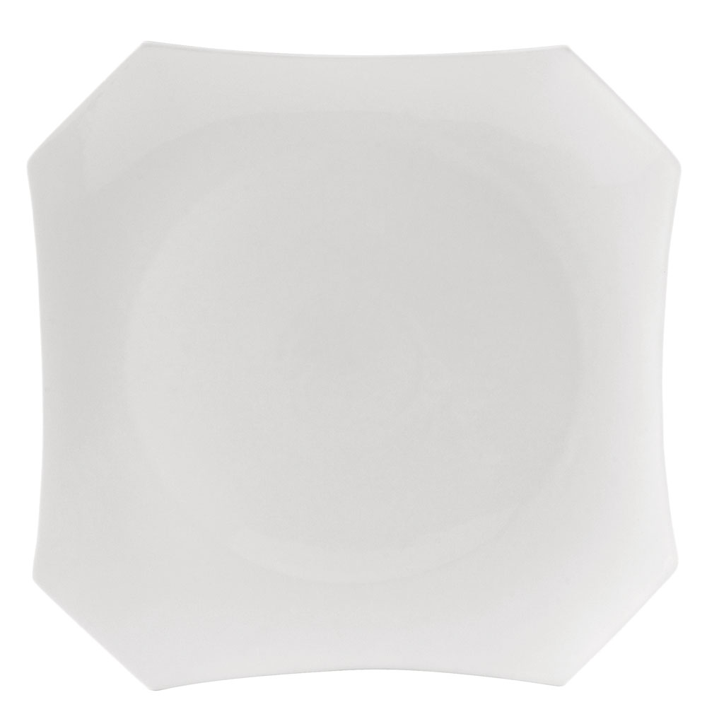 CAC China RCN-H21 Clinton Super White Square Plate 12 1/2" - 1 dozen