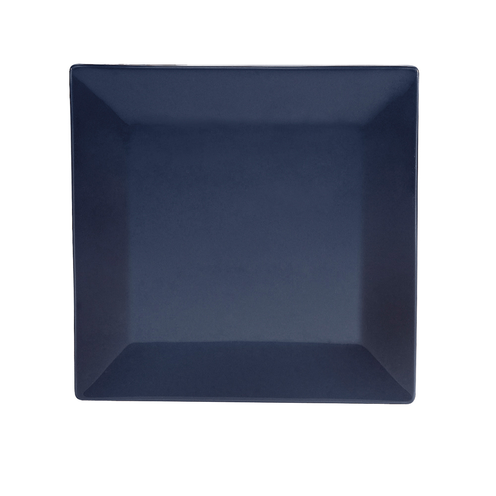 CAC China KC-16-CBU Color Arts Stoneware Cobalt Blue Square Plate 10" - 1 dozen