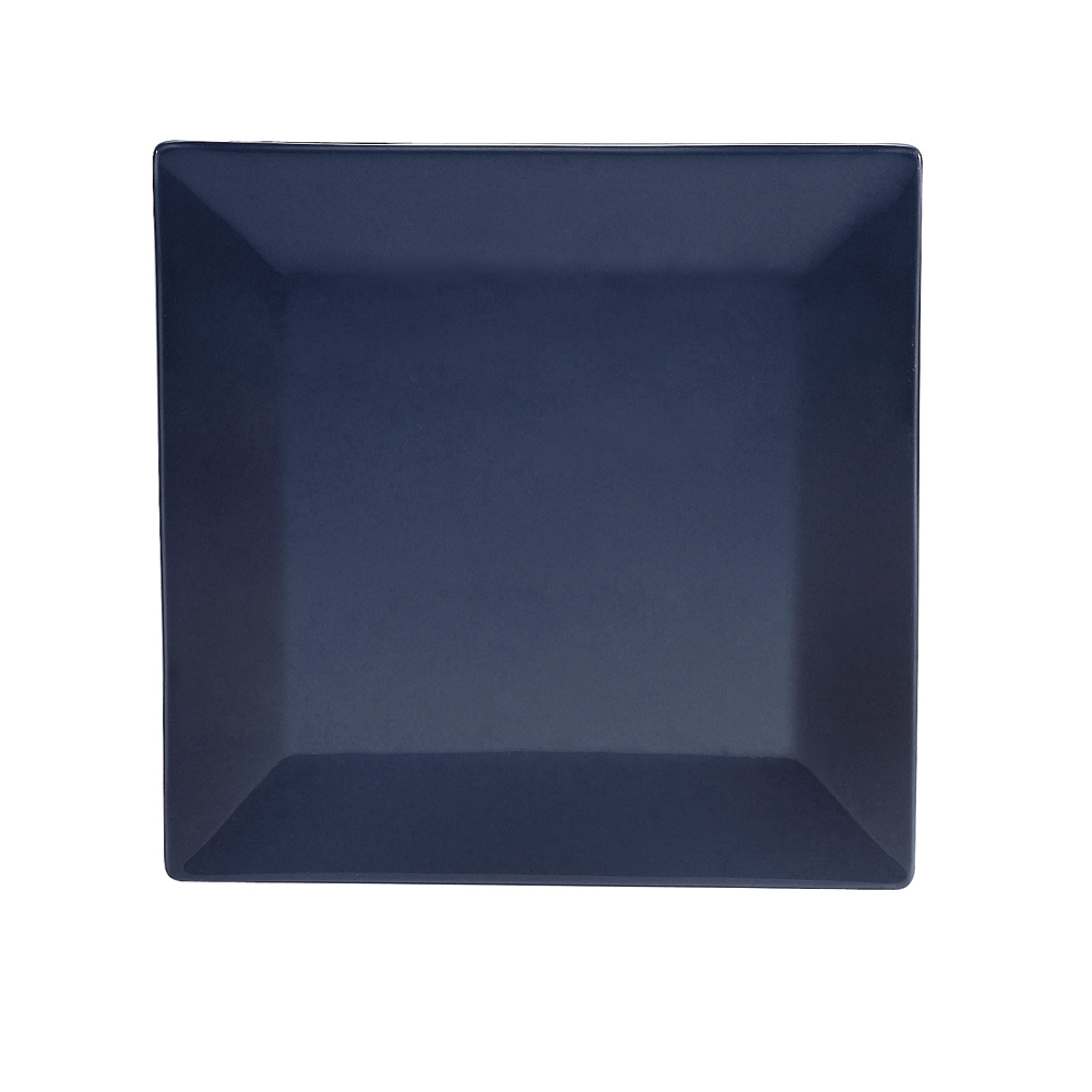 CAC China KC-6-CBU Color Arts Stoneware Cobalt Blue Square Plate 6" - 3 dozen