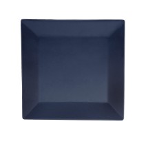 CAC China KC-8-CBU Color Arts Stoneware Cobalt Blue Square Plate with Wide Rim 8" - 2 dozen