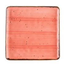 CAC China TUS-SQ16-CRL Tucson Porcelain Coral Square Plate 10" - 1 dozen