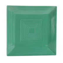 CAC China TG-SQ16-G Tango Embossed Porcelain Green Square Plate 10&quot;  - 1 dozen