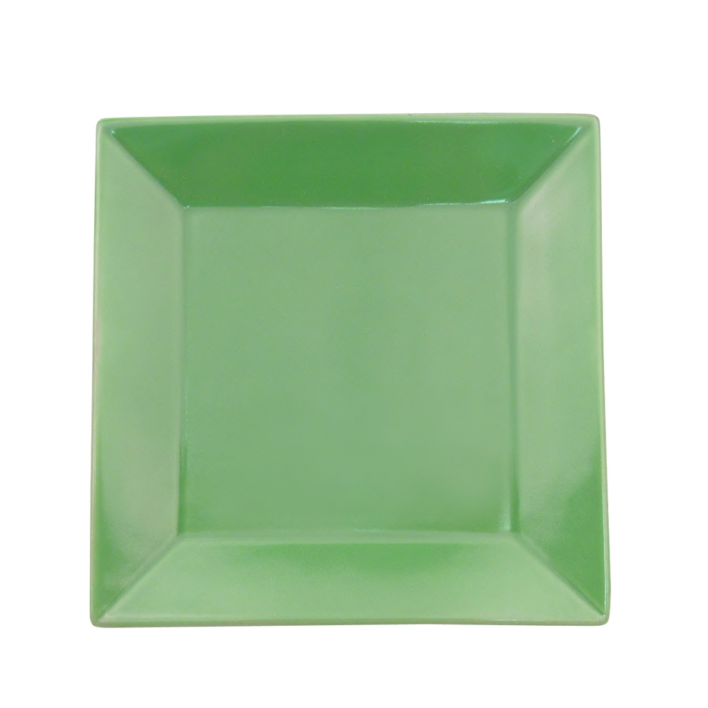 CAC China KC-21-G Color Arts Green Stoneware Square Plate 12" - 1 dozen