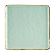CAC China PMS-SQ21-G Palm Springs Light Green Porcelain Square Plate 12&quot;  - 1 dozen
