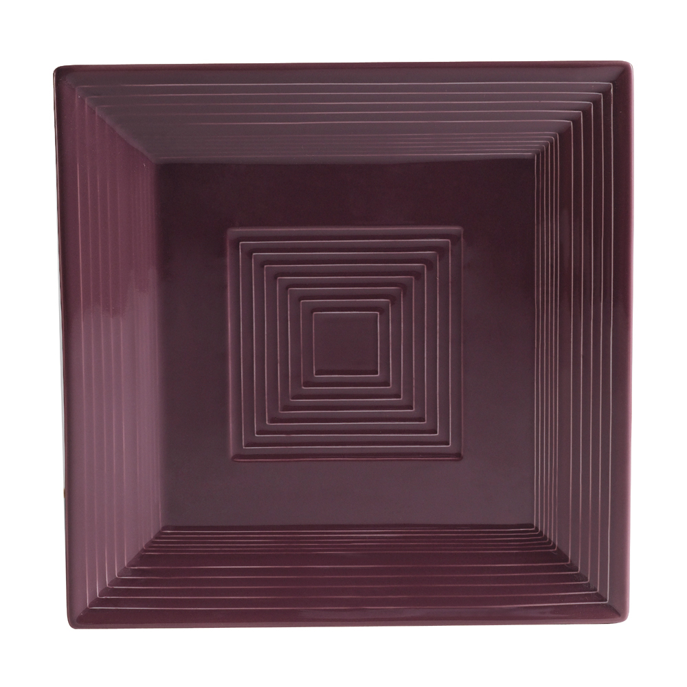 CAC China TG-SQ16-PLM Tango Embossed Porcelain Plum Square Plate 10"  - 1 dozen