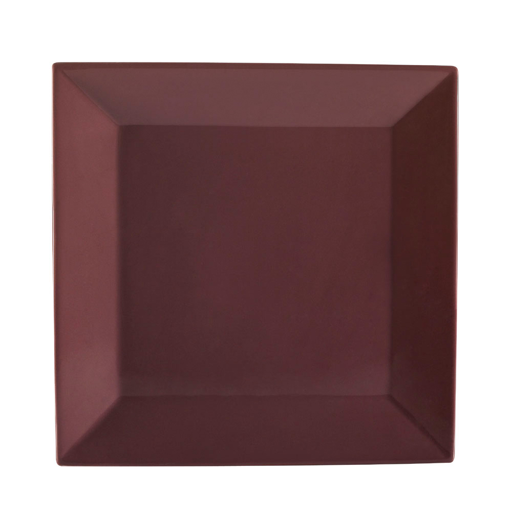 CAC China KC-21-PLM Color Arts Plum Stoneware Square Plate 12" - 1 dozen