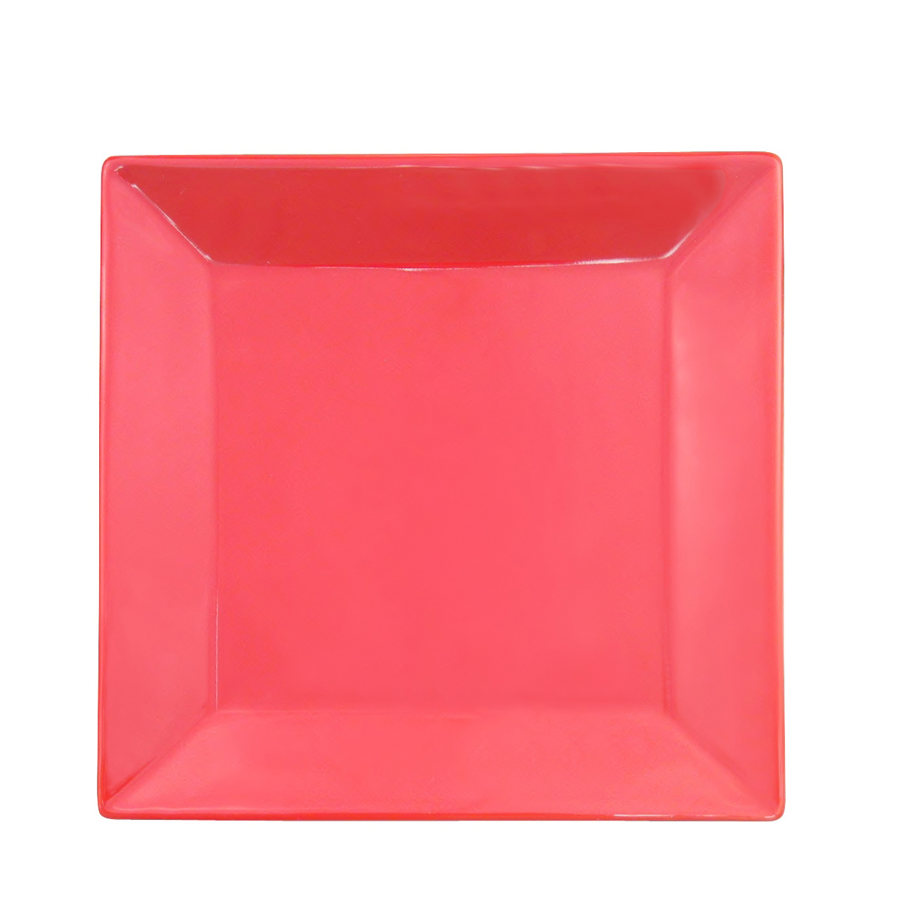 CAC China KC-21-R Color Arts Red Stoneware Square Plate 12" - 1 dozen