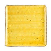 CAC China TUS-SQ21-SFL Tucson Porcelain Sunflower Square Plate 12"  - 1 dozen