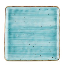 CAC China TUS-SQ16-TQS Tucson Porcelain Turquoise Square Plate 10" - 1 dozen