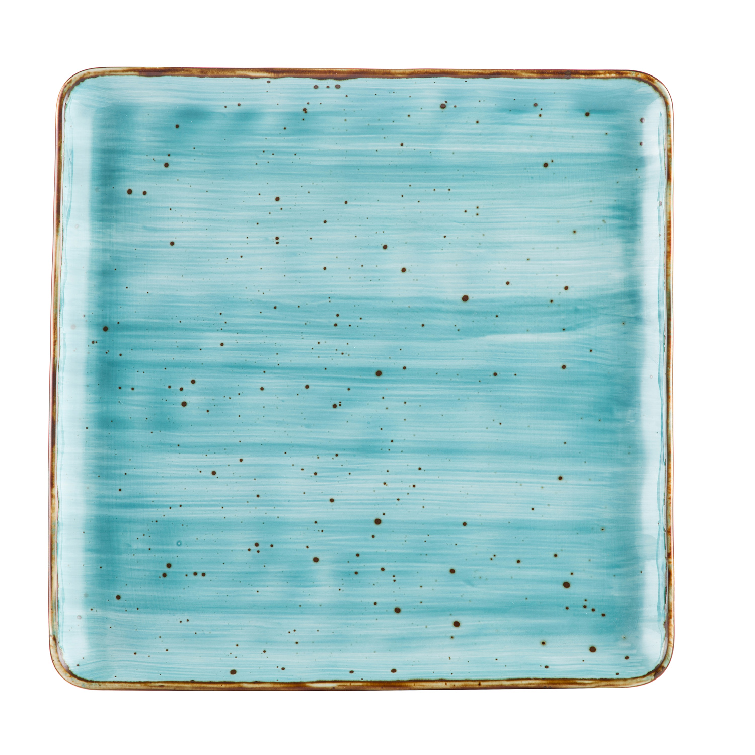 CAC China TUS-SQ16-TQS Tucson Porcelain Turquoise Square Plate 10" - 1 dozen