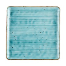 CAC China TUS-SQ21-TQS Tucson Porcelain Turquoise Square Plate 12"  - 1 dozen