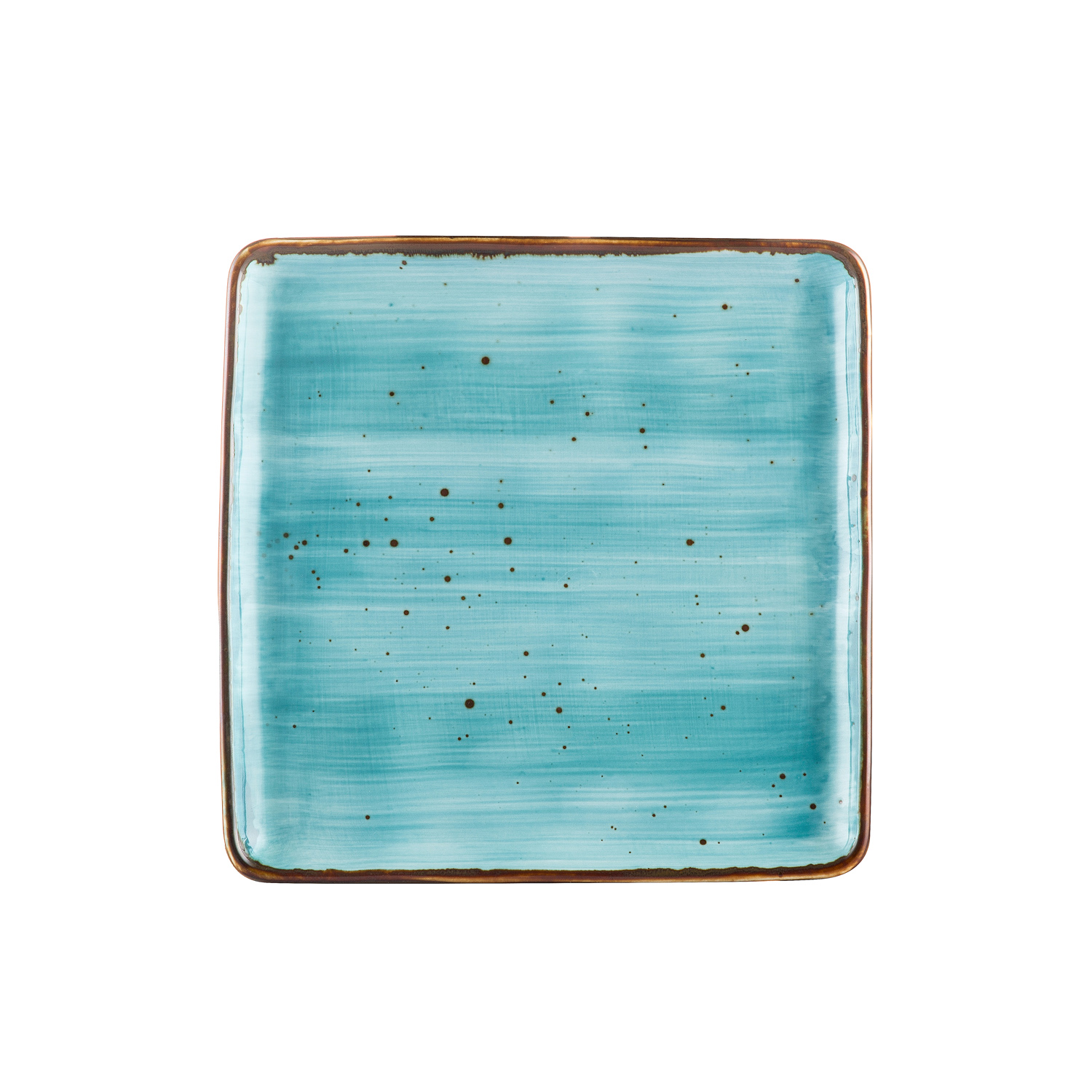 CAC China TUS-SQ6-TQS Tucson Porcelain Turquoise Square Plate 6"  - 3 dozen