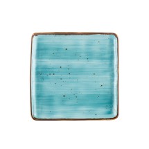 CAC China TUS-SQ8-TQS Tucson Porcelain Turquoise Square Plate 8 1/4"  - 2 dozen