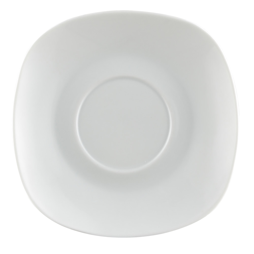 CAC China COP-SQ2 COP Super White Porcelain Square Saucer for COP-SQ1 5 3/4" - 3 dozen