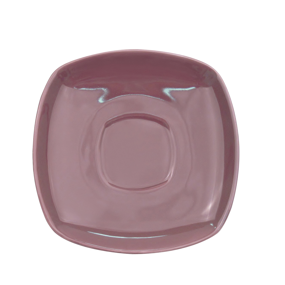 CAC China KC-2-PLM Color Arts Stoneware Plum Square Saucer for KC-1-PLM 6" - 3 dozen