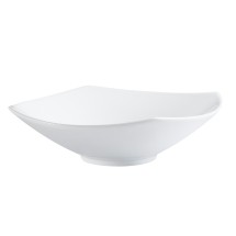 CAC China MX-W15 Catering Collection Super White Porcelain Shallow Square Bowl 1.25Qt 15&quot; - 8 pcs