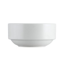 CAC China EVT-48 Everest Bone White Porcelain Stacking Bouillon 12 oz., 4 1/4" - 3 dozen