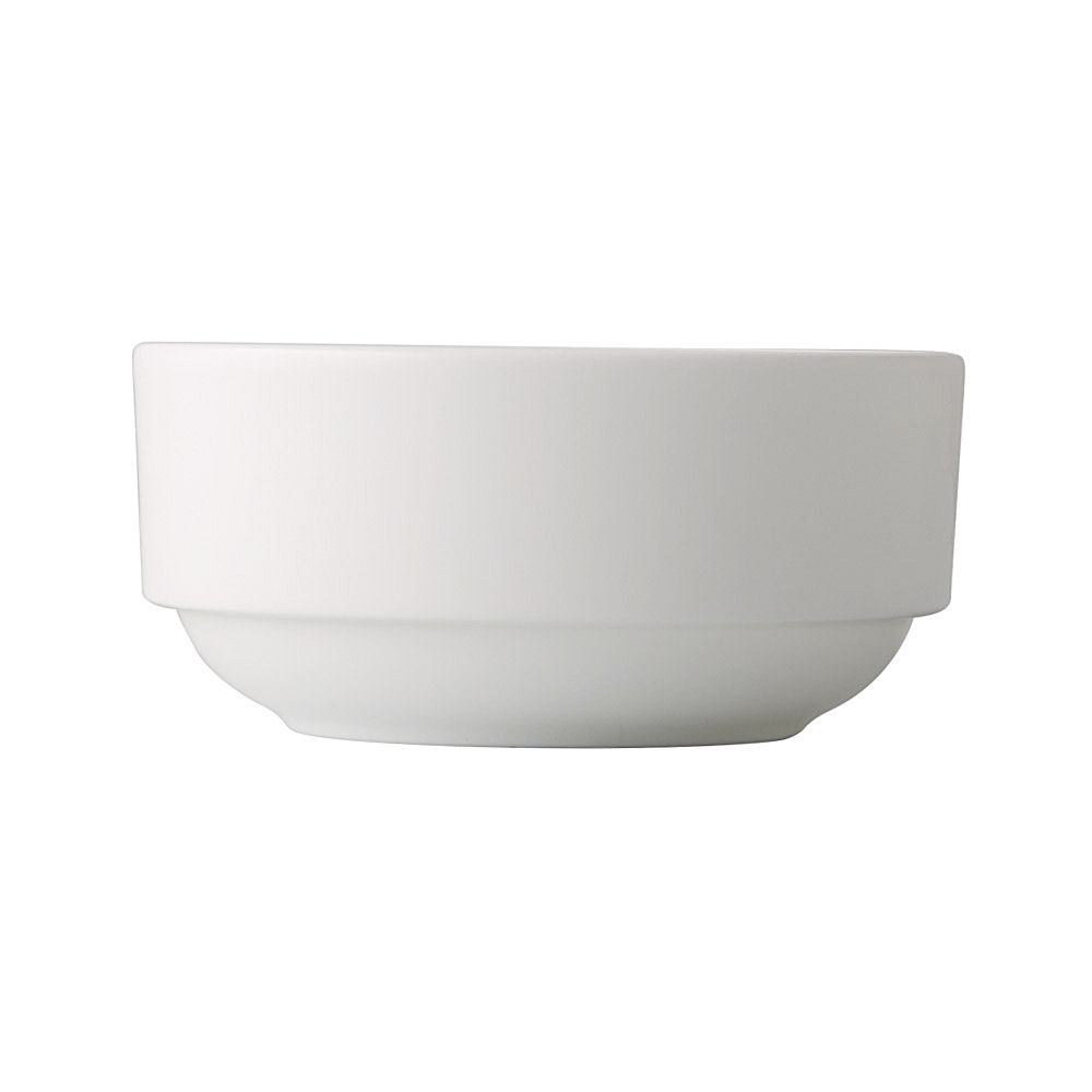 CAC China EVT-46 Everest Bone White Porcelain Stacking Bouillon Cup 8 oz., 4" - 3 dozen