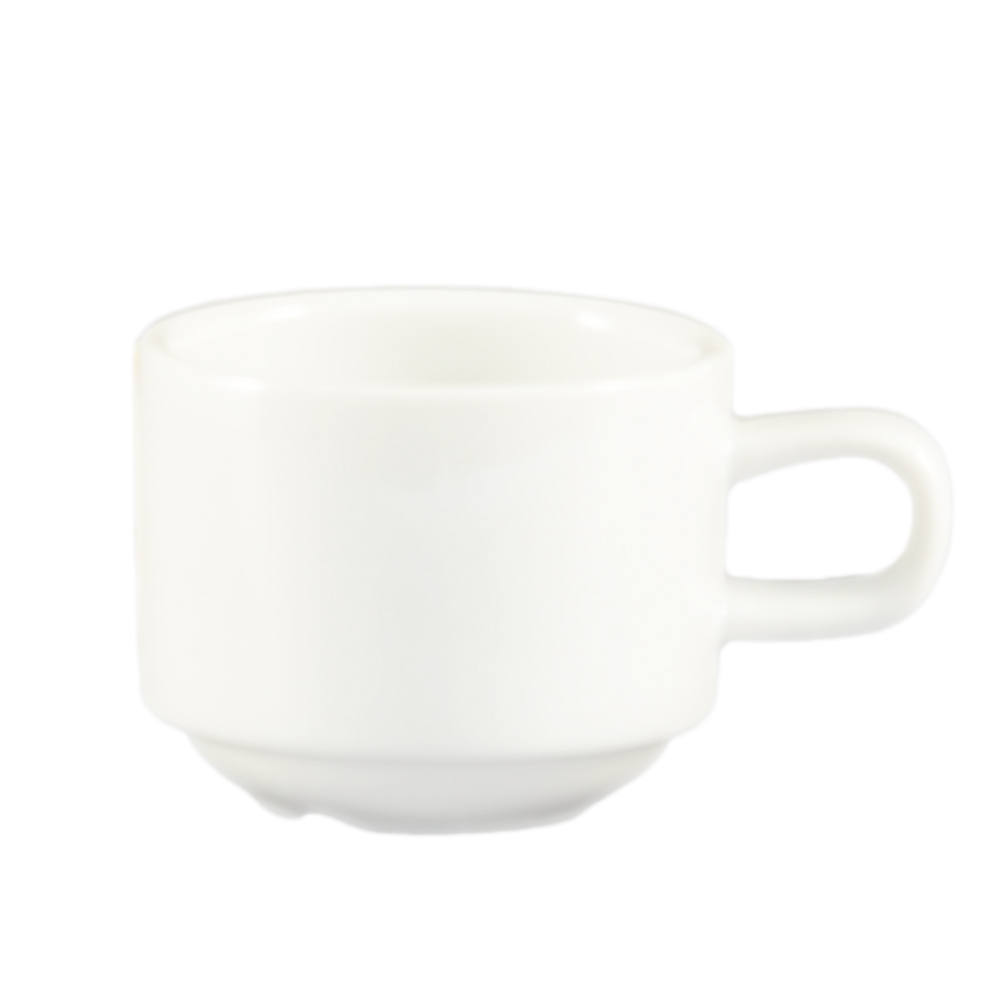 CAC China CLB-35 Clinton Super White Porcelain Demitasse Cup 3.5 oz., 2 1/2" - 3 dozen