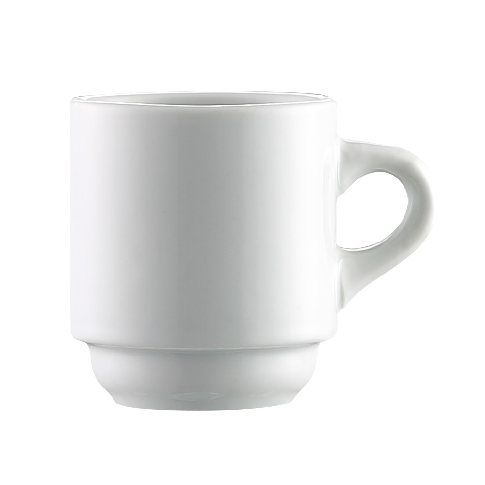 CAC China RCN-T35 Clinton Super White Porcelain Stacking Cup 3.5 oz., 2 1/8"  - 3 dozen