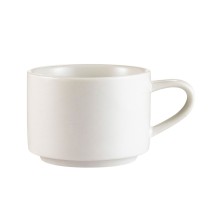 CAC China RCN-23 Clinton Super White Porcelain Coffee Cup 7.5 oz., 3 1/4&quot; - 3 dozen