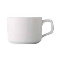CAC China EVT-35 Everest Bone White Porcelain Stacking A.D. Cup 3.5 oz., 2 1/2" - 3 dozen