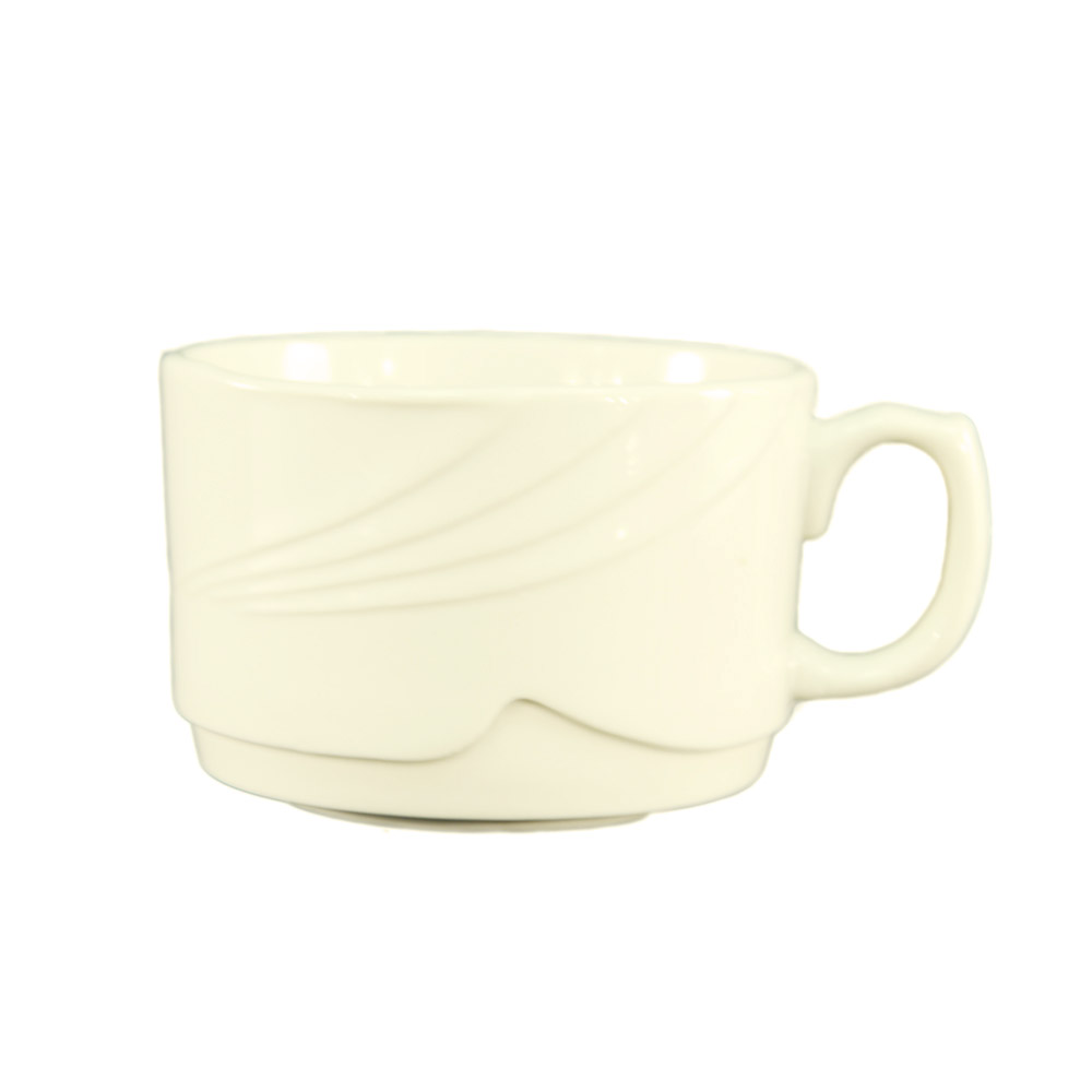 CAC China GAD-38 Garden State Bone White Coffee Mug 12 oz. - 3 dozen
