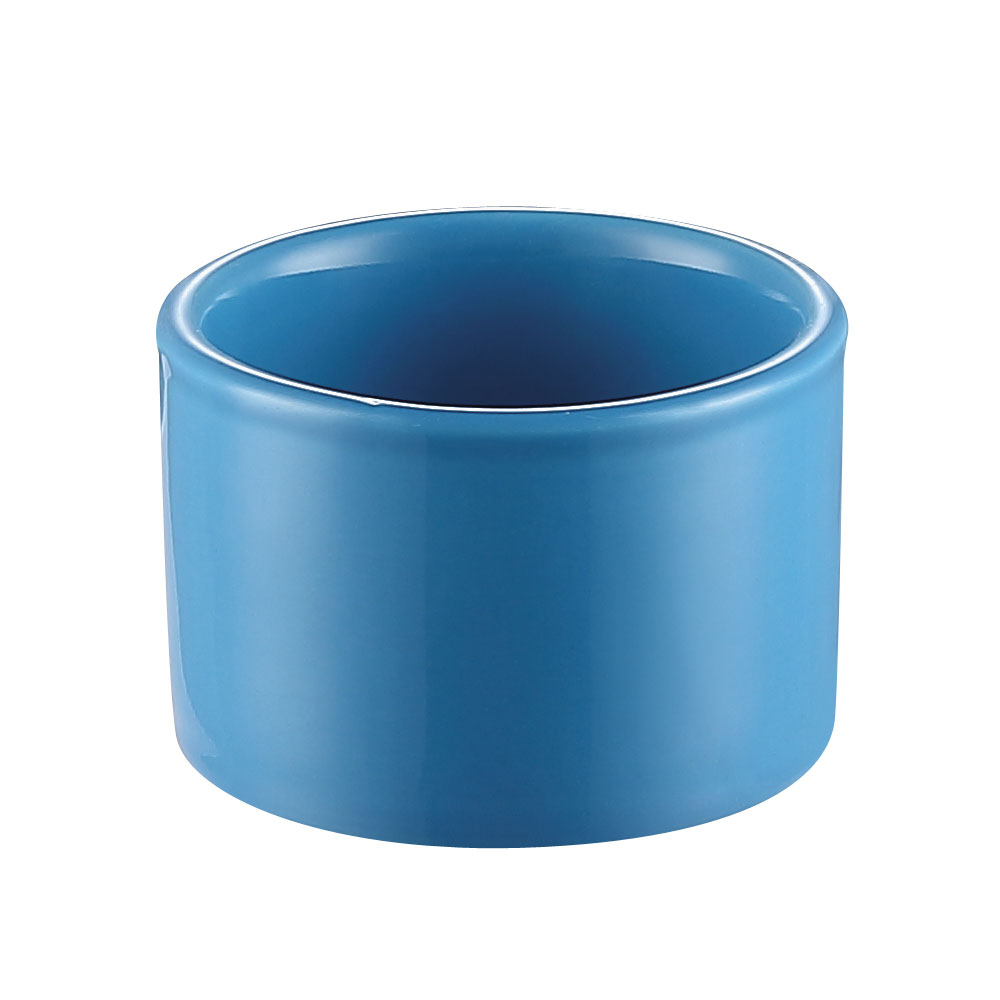 CAC China RKF-C4-PCK Peacock Straight Stoneware Ramekin 5 oz., 3"  - 2 dozen