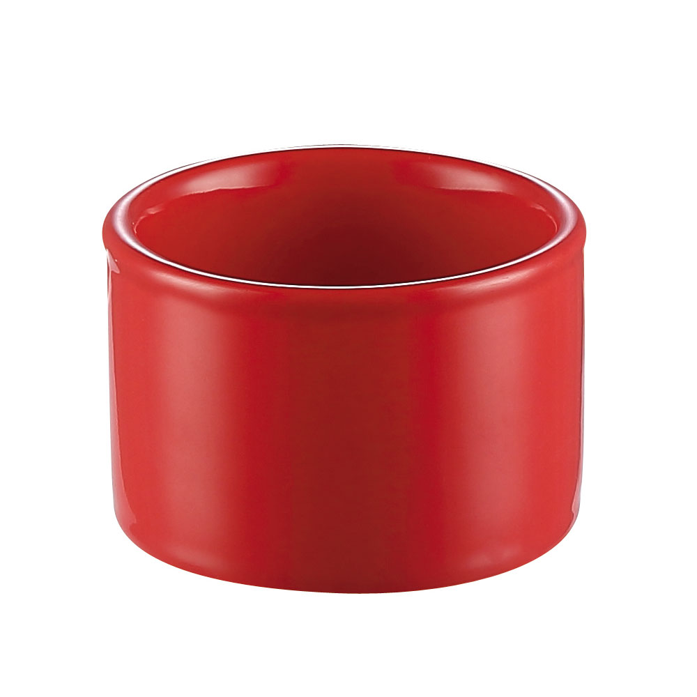 CAC China RKF-C4-R Red Straight Stoneware Ramekin 5 oz., 3"  - 2 dozen
