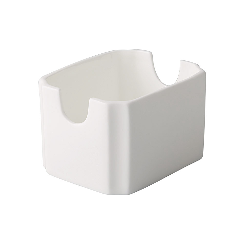 CAC China GDC-HSP Grand Canyon Bone White Porcelain Sugar Packet Holder 3 3/8" - 3 dozen